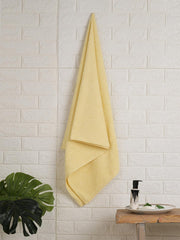 Spaces 100% Cotton Large Bath Towel 400 Gsm | For Men & Women Super Absorbent, Quick Dry, Ultra Soft Dobby Solid Design Towels Large Size (Pale Banana)