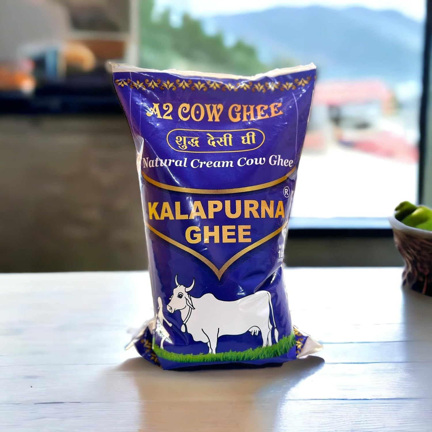 Organic Natural A2 Desi Cow Ghee By Kalapurna Ghee | Delicious & Nutritious Healthy Desi Cow Ghee For Overall Health | 4 Litre (1 Litr * 4) 135.2 Ounce | Pouch Pack