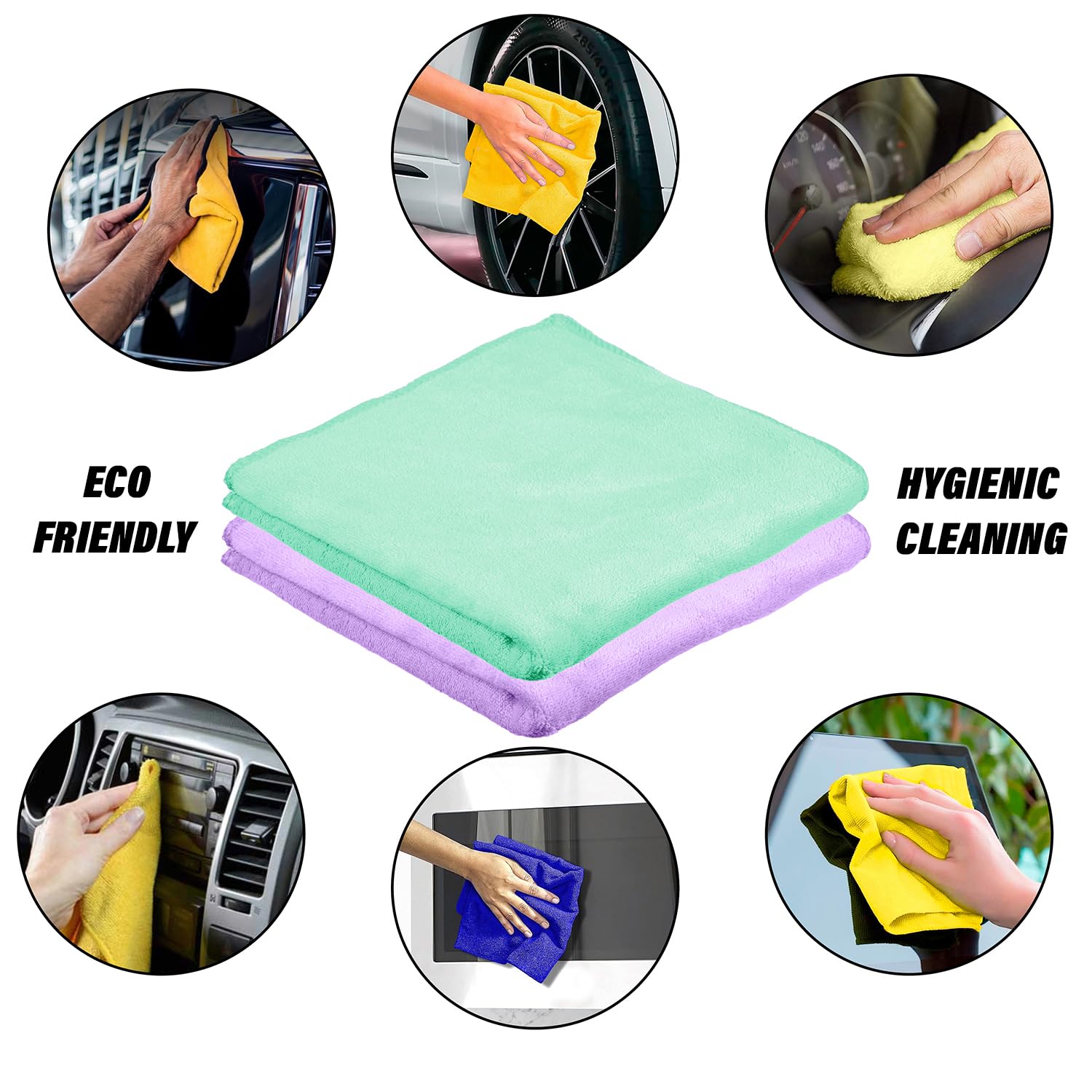 Kuber Industries Cleaning Towel 350 Gsm | Reusable Cleaning Cloths For Kitchen, Duster & Home Cleaning Towel - Pack Of 2 (Multi)