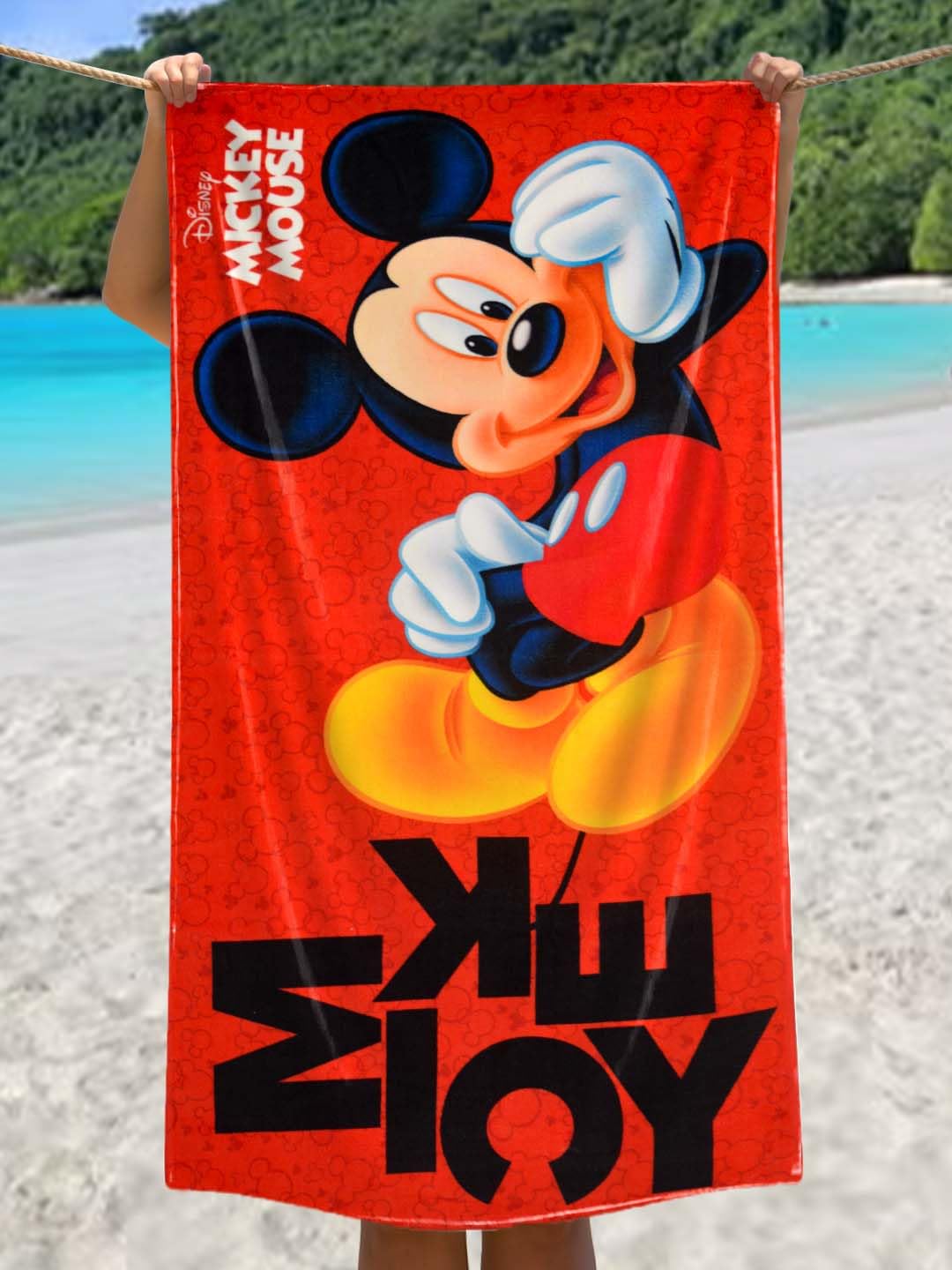 Athom Living Mickey Mouse Kids Cotton Bath Towel 300 Gsm | Superhero Themed Soft & Absorbent Towel