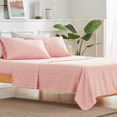 Cotton Bedsheet For Double Bed Queen Size - 90 X 100 Inches, Peach With 2 Pillow Covers | 350 Thread Count | Premium Comfort Bedsheets For Home, Hotels & Guest House