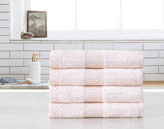 Fash Home International Hand Towel 800 Gsm | 100% Cotton Highly Absorbent Luxurious Large Couple Hand Towel Set (Pearl Peach) - Set Of 4