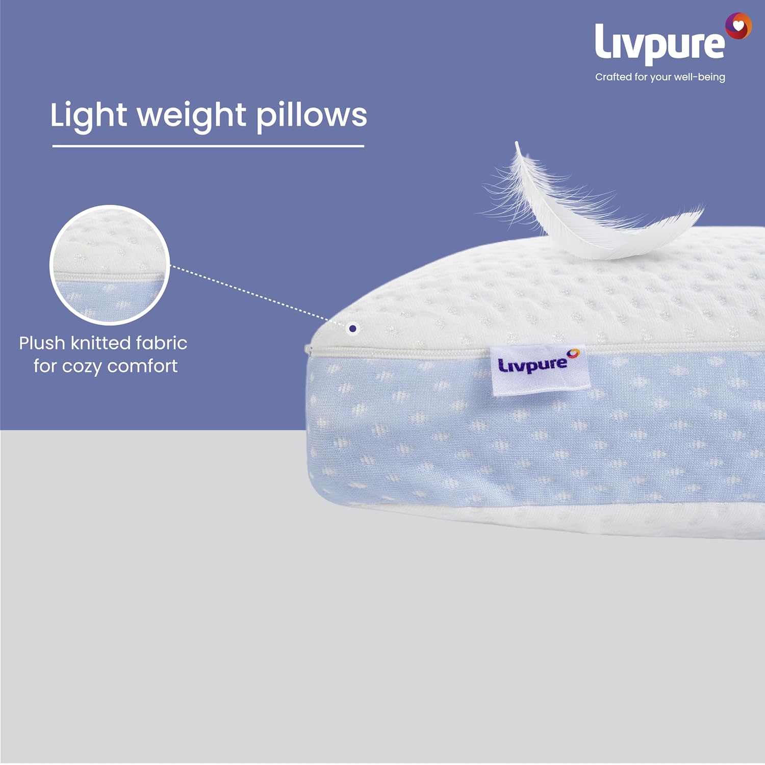 Premium Memory Foam Pillow For Sleeping, Breeze Slim Pillow With Perforated, White | Bed Pillow, Neck Support, Comfortable, Breathable, Soft Pillow, Washable Cover - Pack Of 2