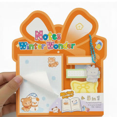 Christmas Sticky Notes - 30 Small Sticky, 30 Medium Sticky | Stationery Gift For Student - Orange