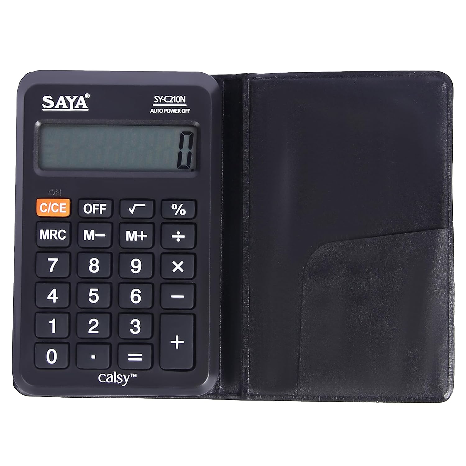 Saya Portable Calculator With Flip Cover For Office Supplies | 12 Digit Large Display | Dual Power (Solar & Battery) | Compact & Lightweight Design