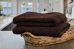 Tiqh Organic Cotton Thick & Plush Hand, Gym & Workout Hand Towel 500 Gsm - Set Of 2 (Brown)