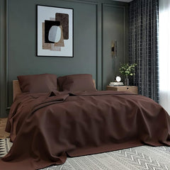 Microfiber Double Bed Bedsheet For Double Bed Sheet King Size With 2 Pillow Covers - 90 X 95 Inches, Brown | Natural Fibers, Comfortable Bedsheet