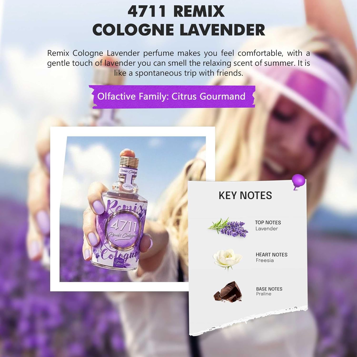 4711 Remix Lavender Eau De Cologne 150ml 5.0 Fl.oz. | Perfect Birthday Gift For Brother | Long Lasting Fragrance