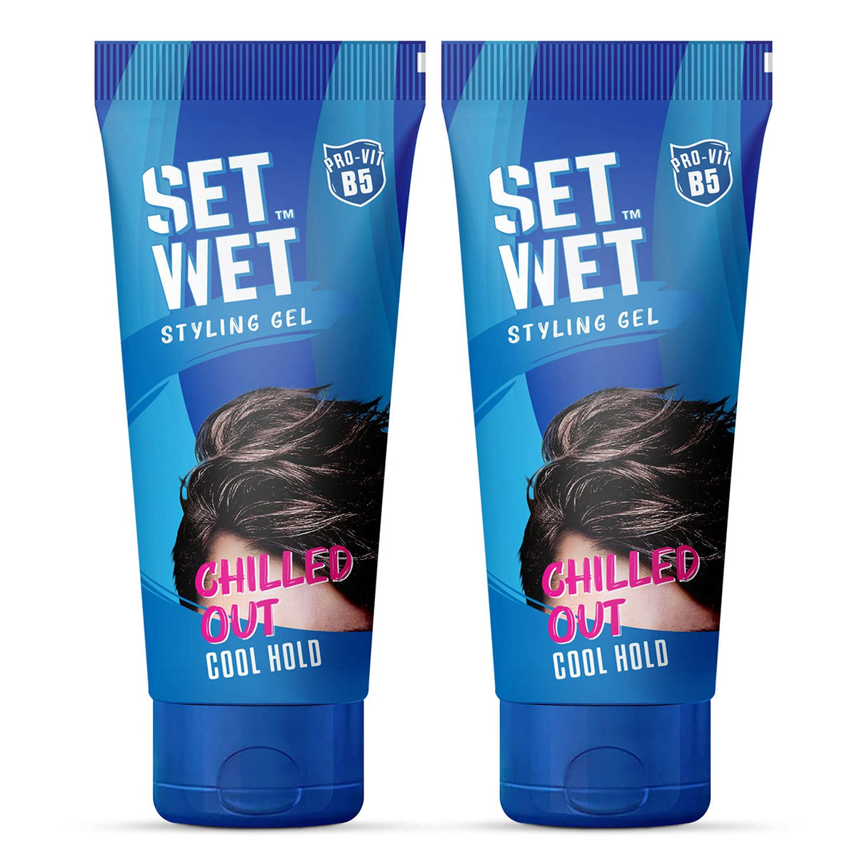 Set Wet Styling Hair Gel For Men Casually Cool , 100gm Each 3.5 Oz. | Medium Hold , High Shine | For Medium To Long Hair | No Alcohol , No Sulphate | Pack Of 2