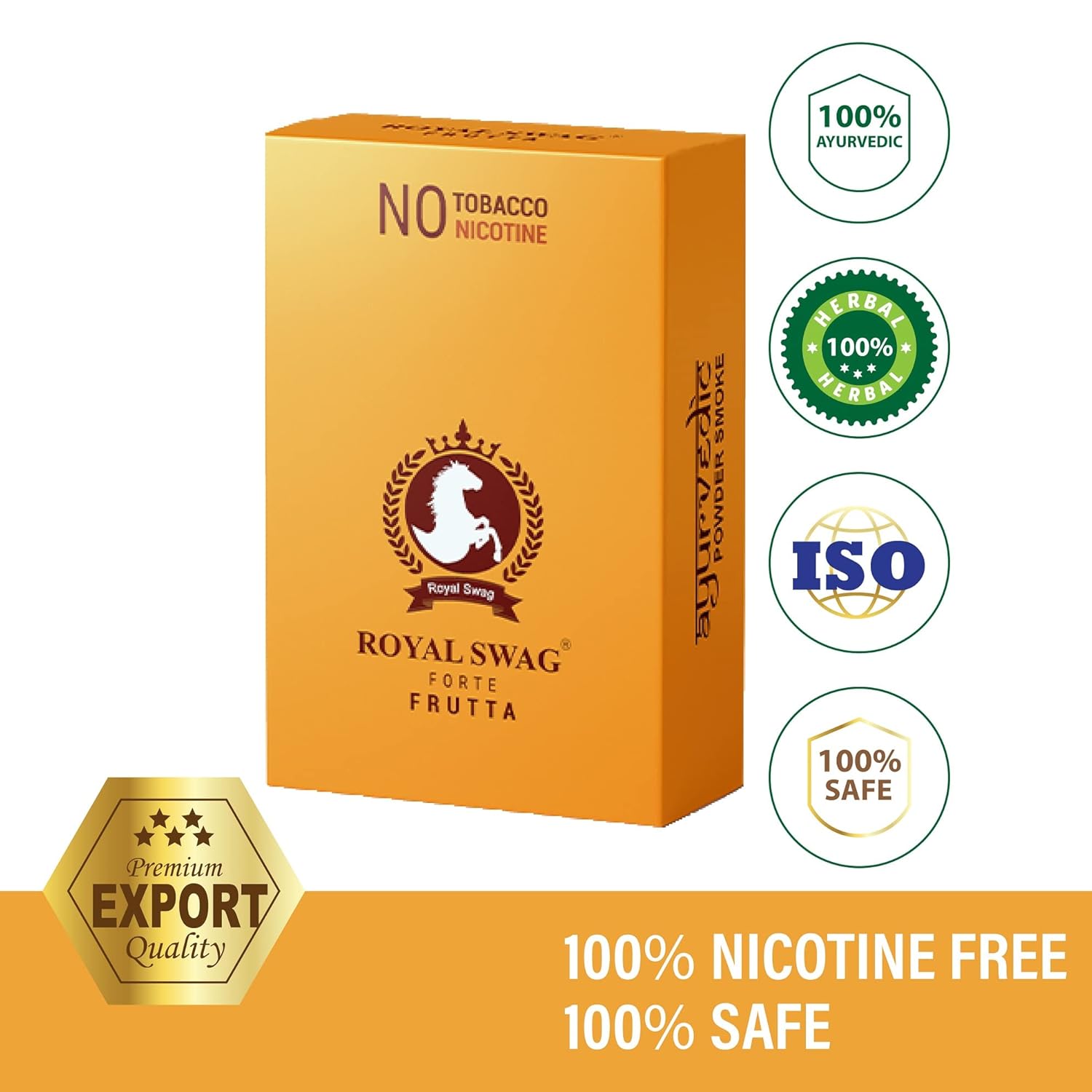 Royal Swag Herbal Cigarette Mint, Frutta Flavoured 40 Sticks 100% No Nicotine & No Tobacco - Smoking Cessation With 100% Natural 20ml Shot Anti Addiction Spray | Pack Of 40