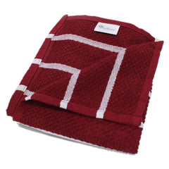 Lushomes Multipurpose Cotton Kitchen Towel Napkins 1800 Gsm | Checked & Stripe Design, Machine Washable - Hand Towel - Set Of 12 (Red)
