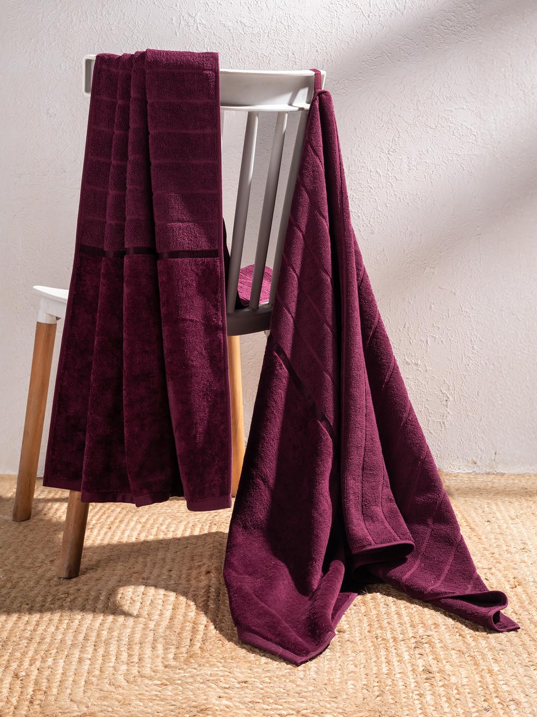 Damensch 100% Cotton Towel 200 Gsm | Super Soft Towels For Bath Large Size, Ultra Absorbent, Quick Dry Towel For Women & Men (Midday Maroon)