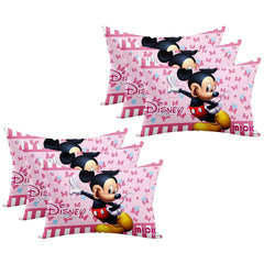 Kid's Disney Mickey & Minnie Pillow For Sleeping, Pink - 12x18 Inches | Cozy & Fluffy Super Soft Pillow | Suitable For All Sleepers, Multipurpose & Comfortable, Breathable - 6 Pcs
