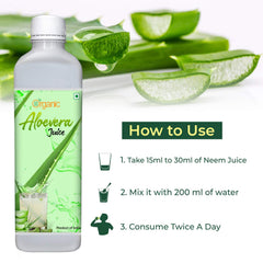 360 Degree Organic Aloe Vera Juice For Skin And Hair No Added Sugar, Rich In Vitamins, Minerals & Antioxidants | 500ml 1.1lbs Each Pack Of 2