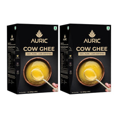 Organic Cow Ghee By Auric | Healthy & Delicious Nutrients Lab Certified Desi Ghee Protact Eyesight | 2 Litr (1 Litr * 2) 67.6 Ounce | Box Pack