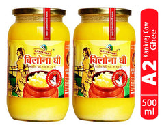 Pure Organic Bilona Ghee By Gavyamart | Rich In Healthy Fat Nutrients Desi Cow Ghee Perfect For Cooking & Deep Frying | 1 Litre (500ml * 2) 33.8 Ounce | Jar Pack