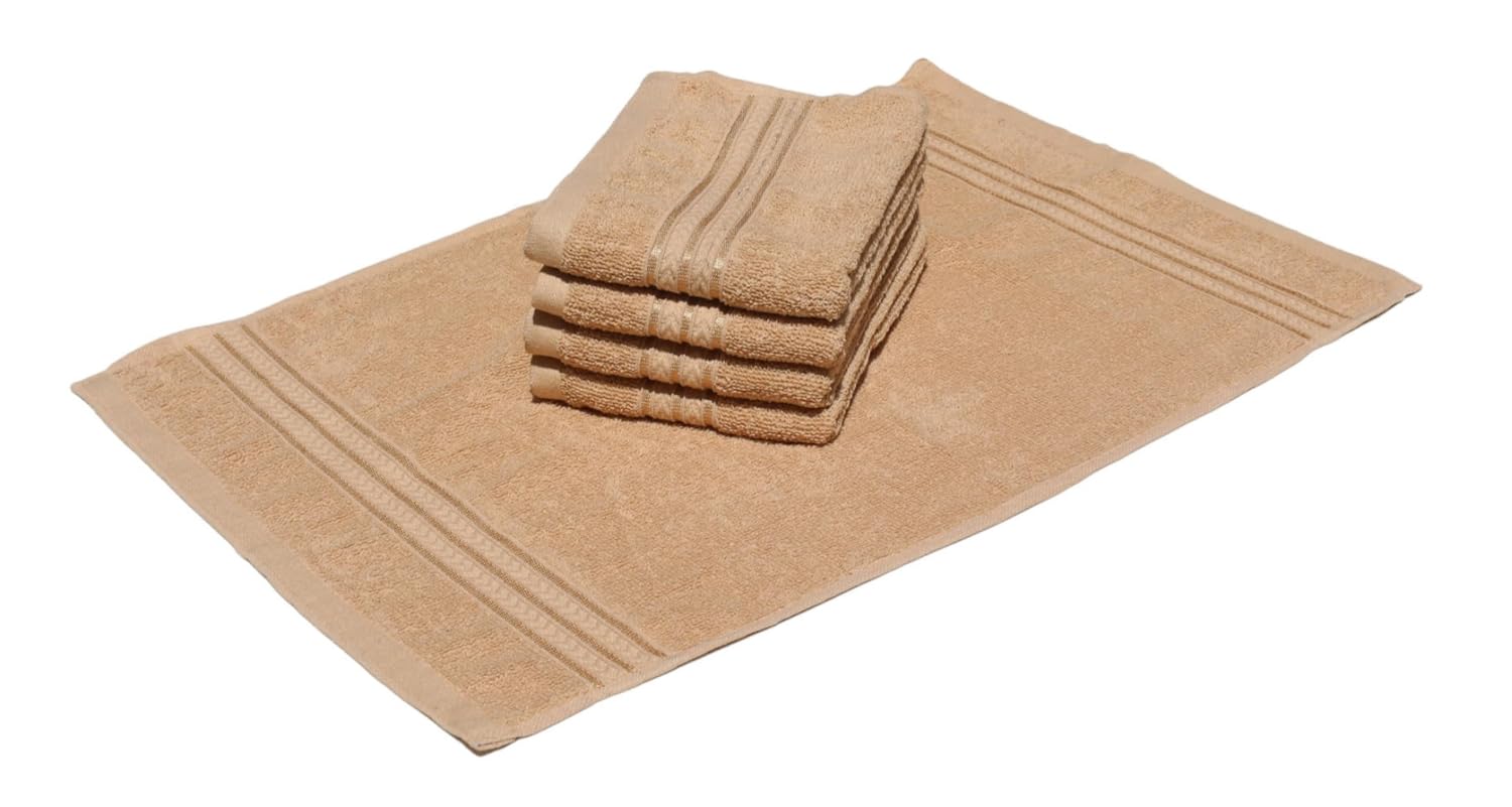 Solance Super Cotton Hand Towel 1000 Gsm | Ultra Soft & Super Absorbent Hand Towel (Beige) - Set Of 5