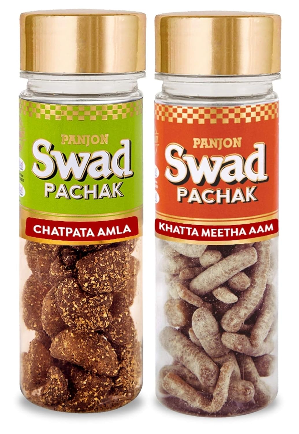 Panjon Swad Chatpata Amla & Khatta Meetha Aam Mukhwas 245gm, (120gm *2 Bottles)