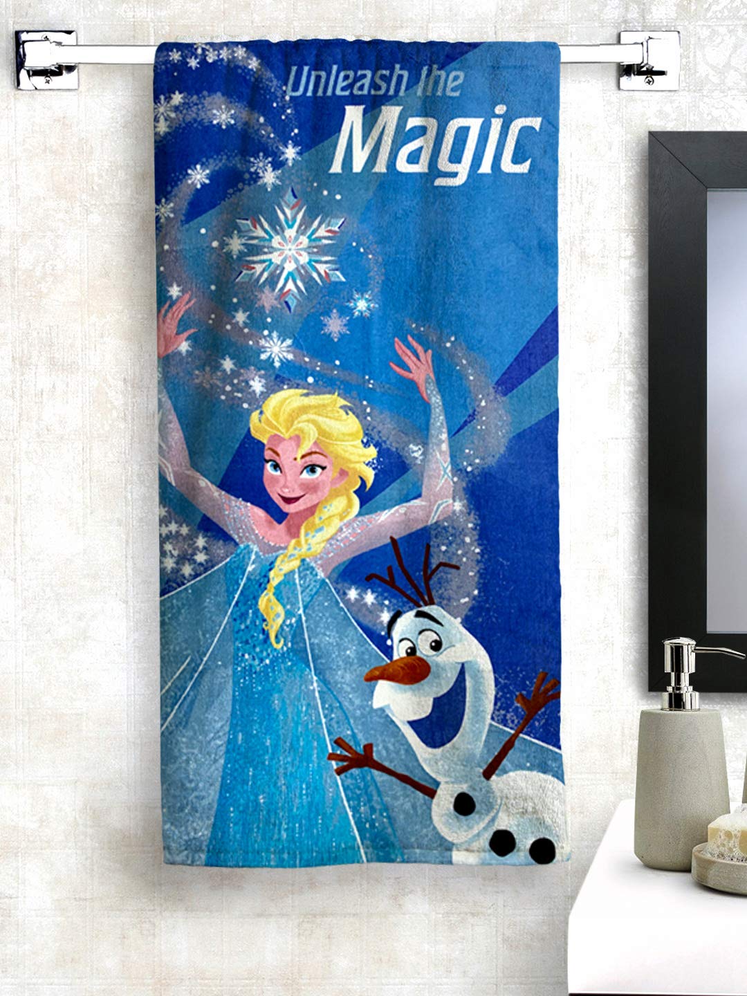 Athom Living Magic Elsa Kids Bath Towel 300 Gsm | Super Soft, Quick Dry, Highly Absorbent, Lightweight & Durable Towel (Multicolor)