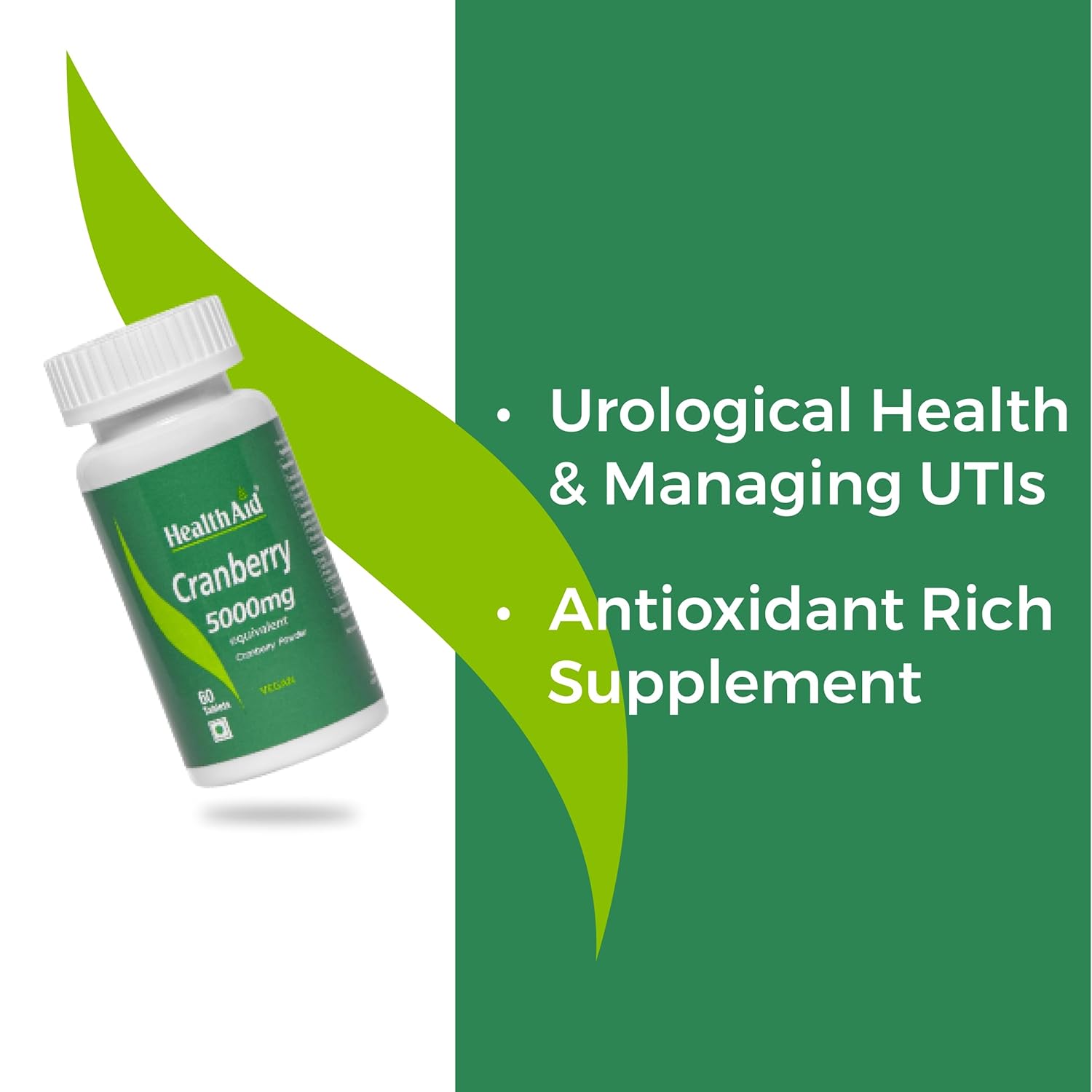 Healthaid Cranberry Extract Can Potentially Relieve The Risk Of Heart Disease & Support Smooth Urological Functioning | 60 Tablets 100gm 0.2lbs