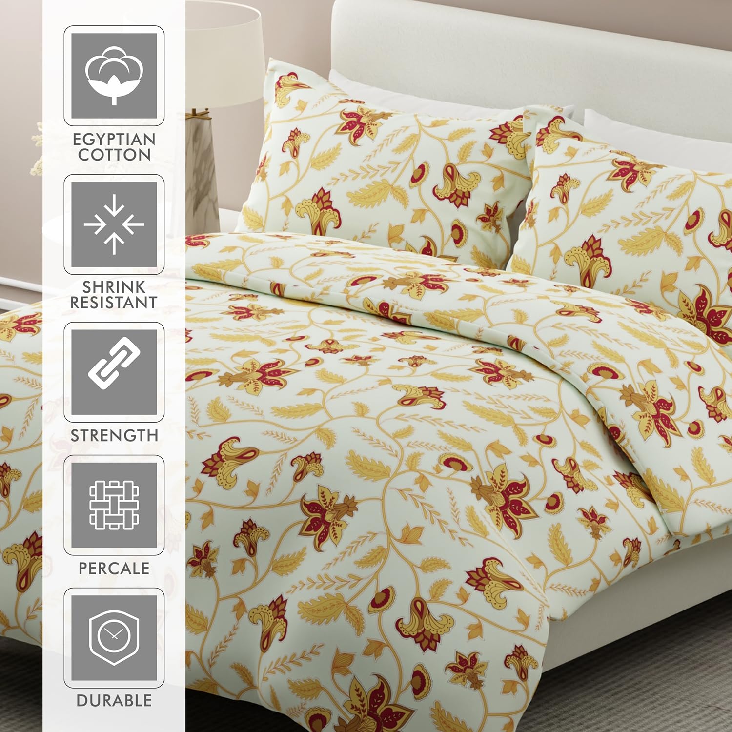 Cotton Bedsheet For King Size With Pillow Cover Set - 108x108 Inches, White | Breathable & Light Weight, All Season Comfort-Ideal For Daily Use & Gifting Bedsheet