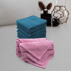Sassoon Anatolia 12 Piece Cotton Face Towel 500 Gsm (Teal & Pink)