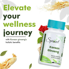 Sprowt Korean Red Ginseng 1000mg Capsules For Men | Supports Brain Function, Boosts Immunity, Energy & Focus | 100 Capsules 150gm 0.3lbs