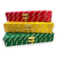 Leheriya Gota Cash Box, Gift Box, Shagun Box, Gaddi Box, Shagun Envelope, Mixed Colour, Pack Of 2, Material - Wood