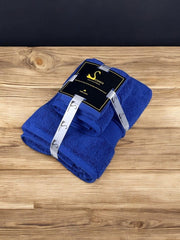 Senses By Riba Cotton Towel Bath, Hand & Wash 930 Gsm | Super Soft, Absorbent, Lightweight, Antimicrobial, Low Linting | Pack Of 3 (Navy)