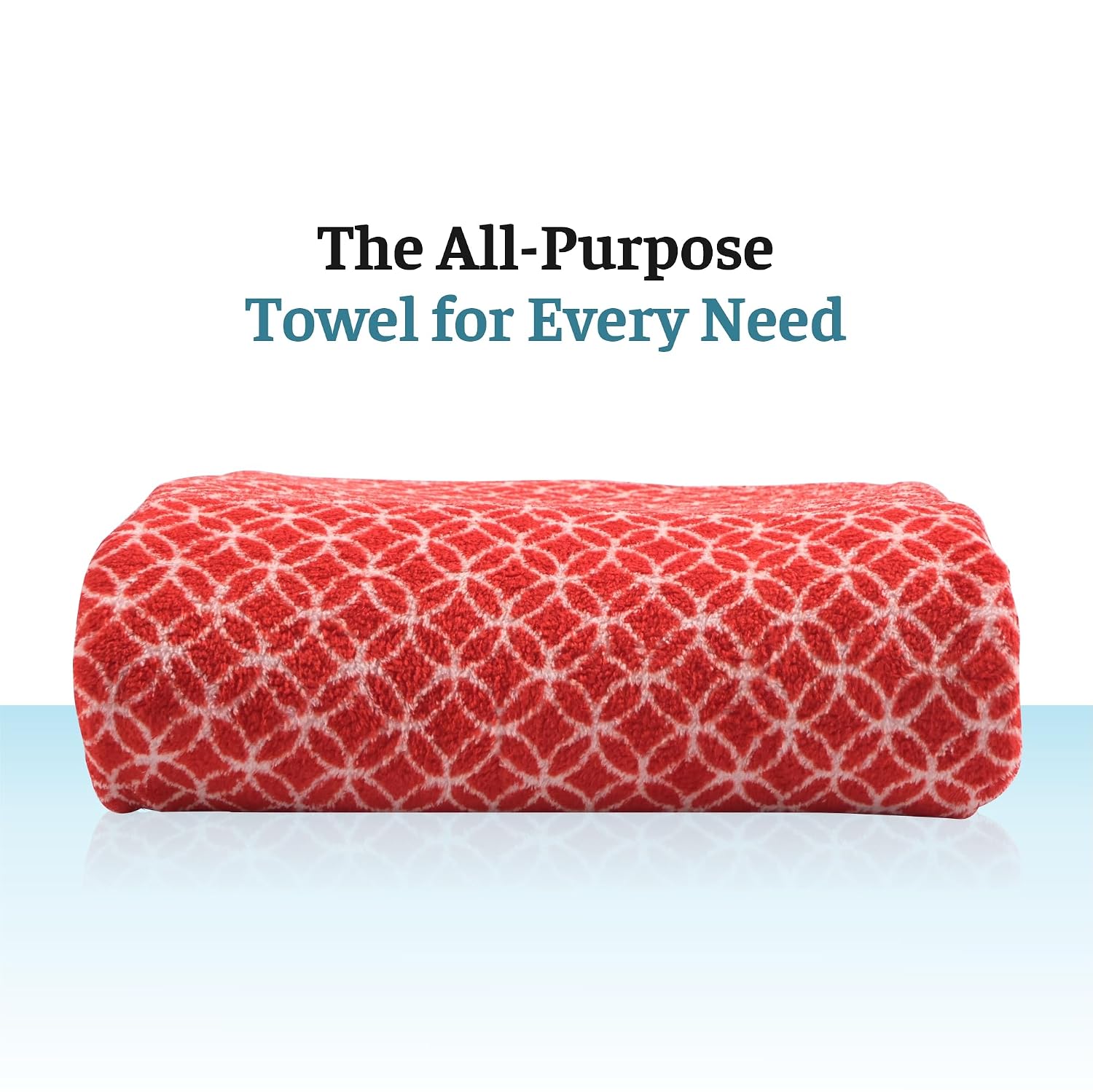 Heart Home Microfibre Bath Towel 800 Gsm | Quick Dry Absorbent Gym Sweat Workout & Shower Body Towel - Red & Blue (2 Pcs)