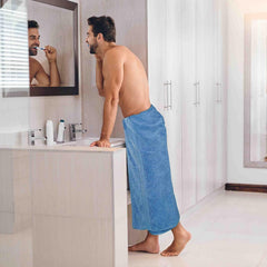 Rewop Microfiber Bath Towels 1200 Gsm | Large Size-Super Soft Coral Fleece Bathing Towel With Hook Quick Dry Super Absorbent-Bath Towel For Men & Women (Blue)- Pack Of 2