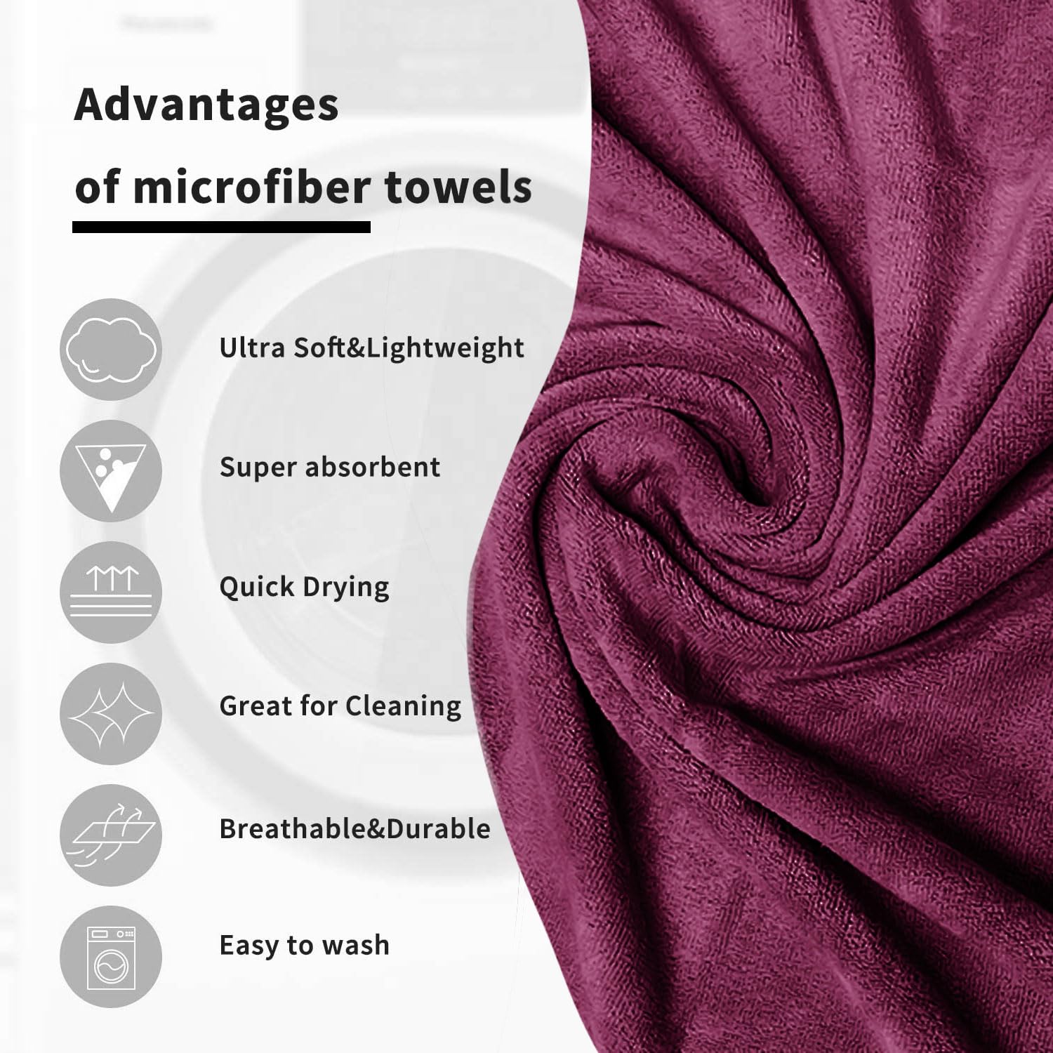 Sassoon Venir Microfiber 2 Piece Hand Towels 450 Gsm | Absorbent & Quick Dry Multipurpose Hand Towels (Chestnut)
