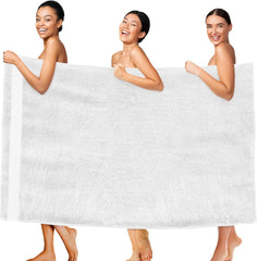 Tiqh 100% Organic Cotton Bath Towel 600 Gsm | Highly Absorbent & Quick Dry Extra Large Bath & Beach Jumbo Bath Sheet Oversized Bath Towel Extra Large (White)