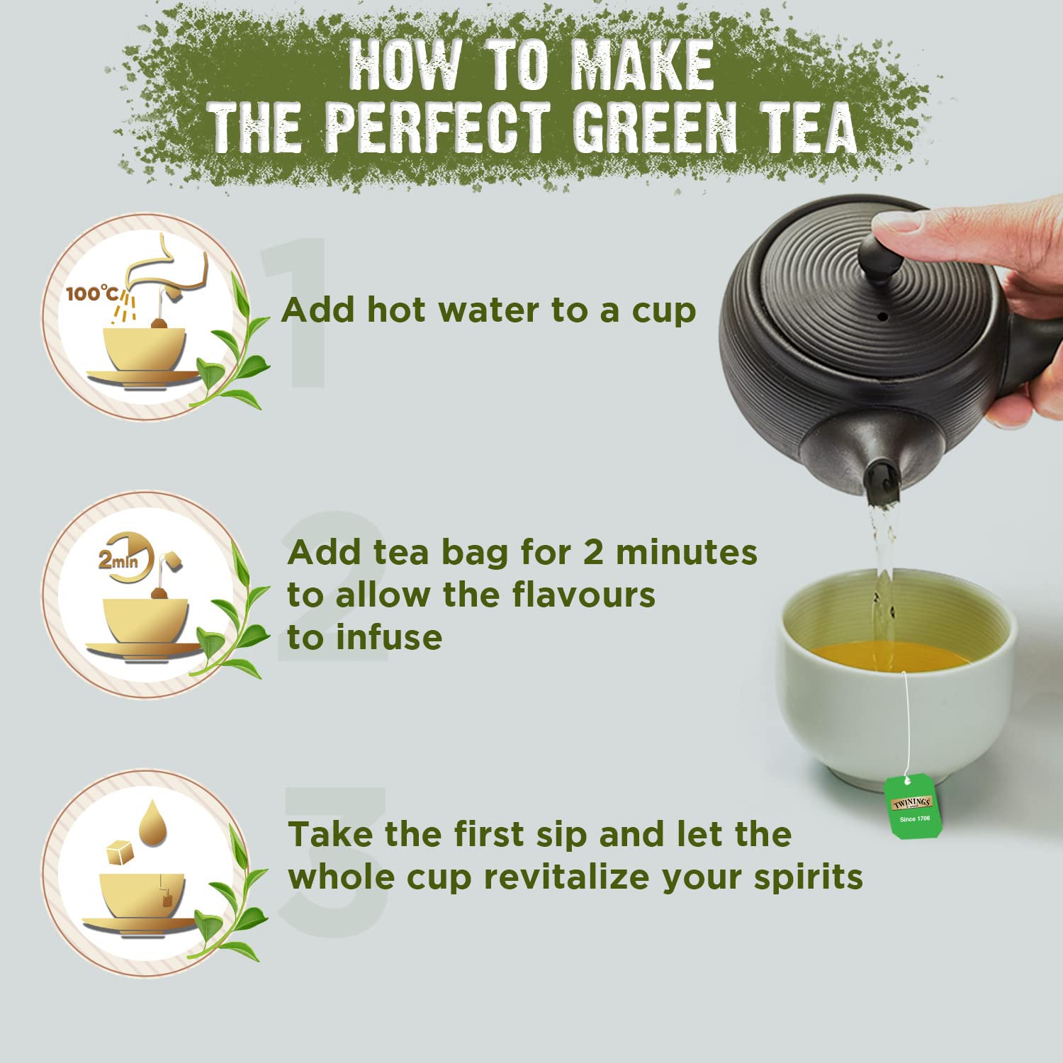 Twinings Green Tea Super Saver Combo Pack Of 2 - Green Tea & Mint + Green Tea & Lemon, 50 Enveloped Tea Bags | High Caffeine