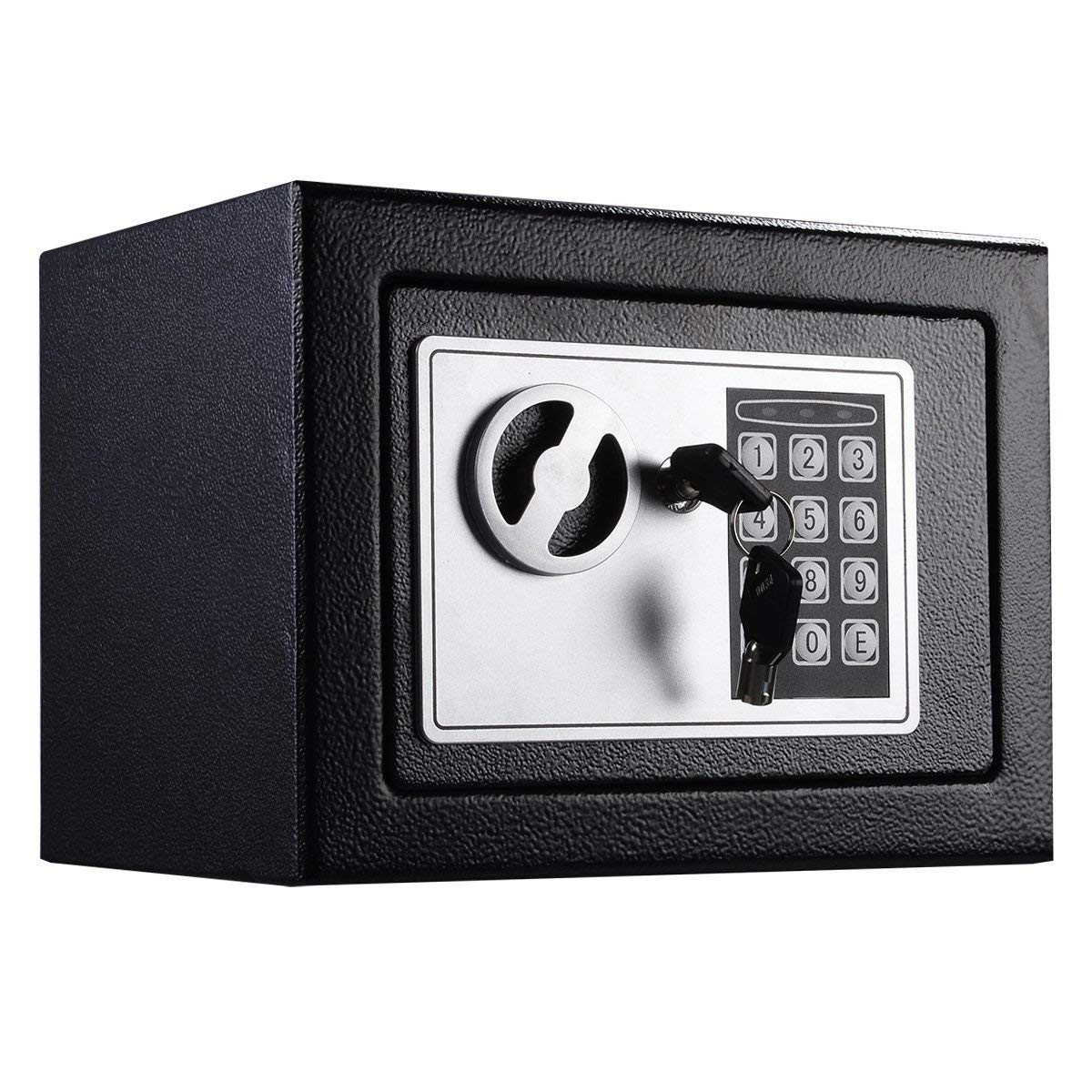 Home Digital Safe Electronic Cabinet Safes Cash Box Wall Safe With Key 4.6l ,Money Box Wall Mounted For Office Hotel 230mm X 170mm X 170mm, Colour - Black