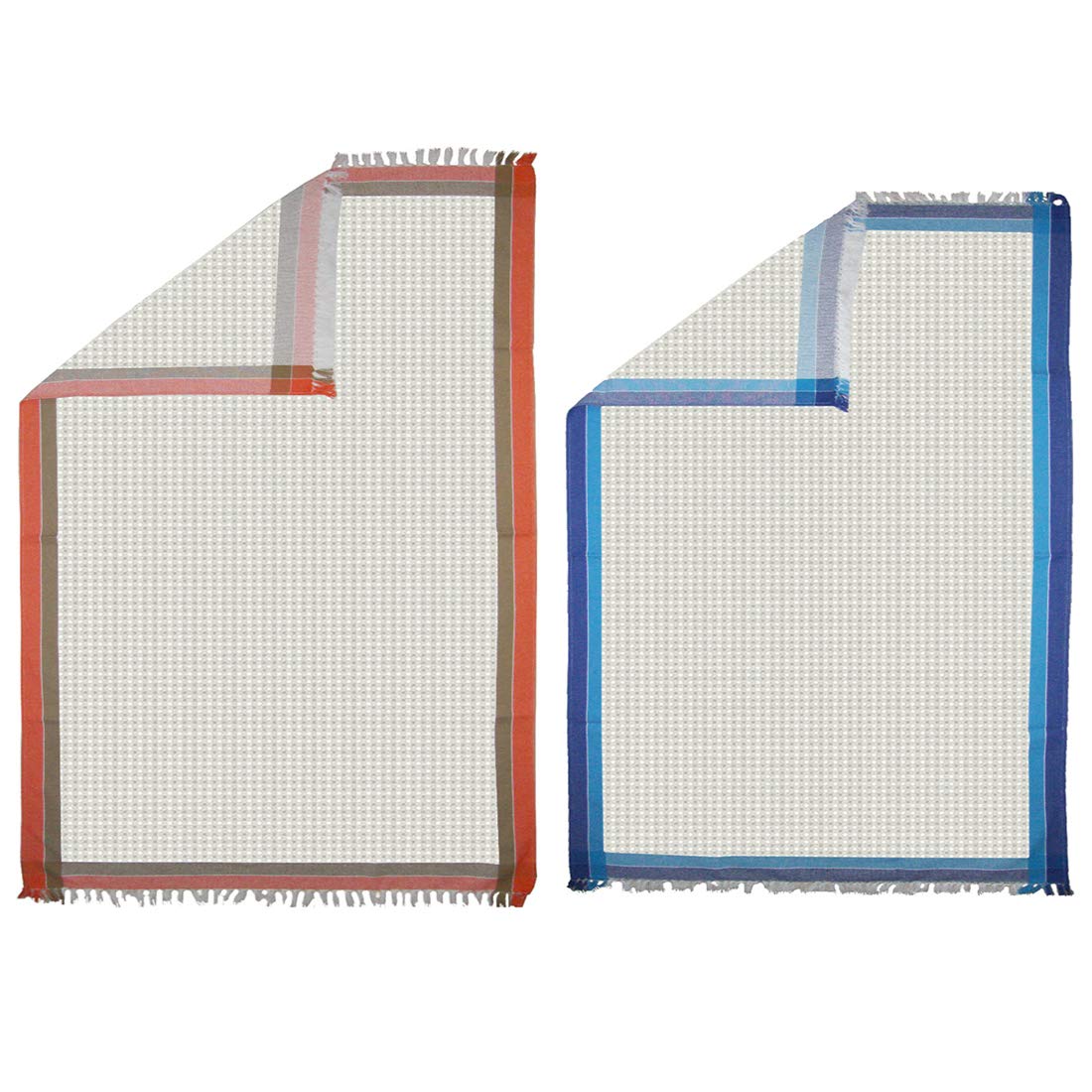 Athom Trendz Living Light Weight Cotton Premium Waffle Border Bath Towel 480 Gsm | Pack Of 2