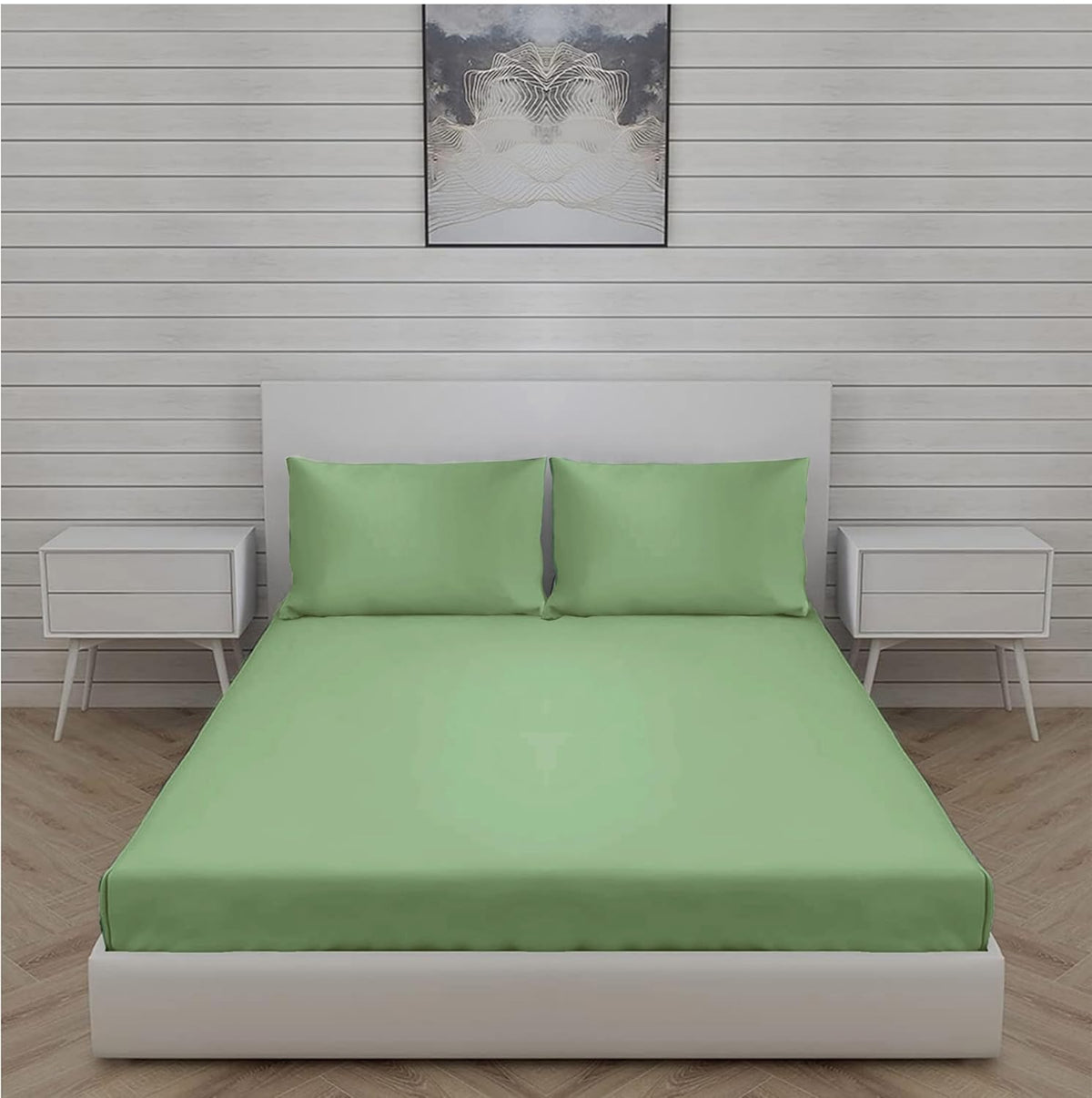 King Size Flat Double Bedsheet Set With 2 Matching Pillow Covers (108 X 108 Inches, Moss Green) | Best For Festival Gifting, Housewarming, Anniversary Gifts Friends Family Gifting