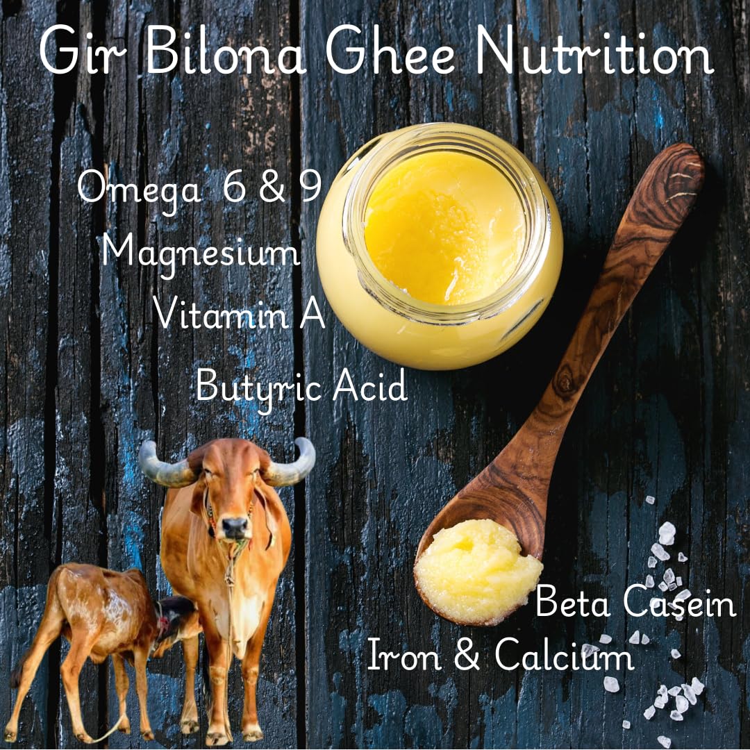 100% Natural A2 Ayurvedic Gir Cow Desi Ghee By Puro Miles | Natural & Healthy Gir Cow Cultured Desi Ghee Perfect For Cooking | (1 Litr) 33.8 Ounce | Jar Pack