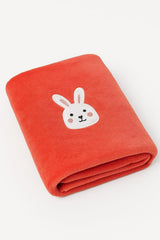 Khillayox Super Soft Bath Towel 400 Gsm | Super Absorbent Reusable Towel With Cute Cartoon Bear Print Washcloth For Babies (Daek Peach)