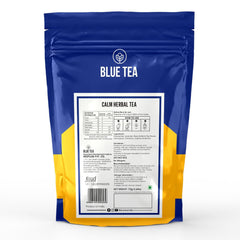 Blue Tea Caffeine Free Calm Herbal Tea - 30 Pyramid Tea Bags In Zip Lock Pack | Stress Relief, Sleep Support, Calming Blend - Gluten Free, Non-GMO, Zero Sugar