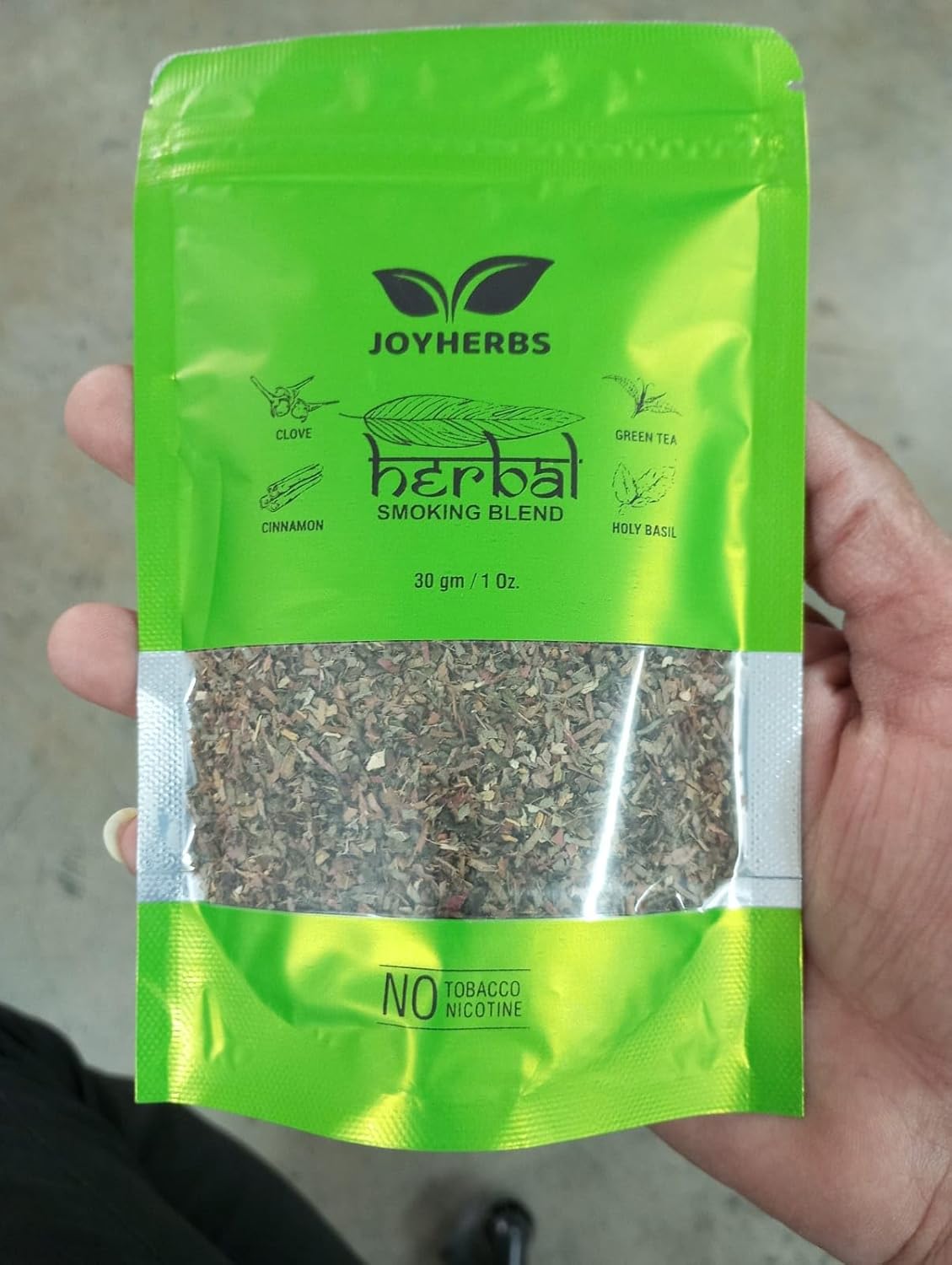Ayurvedic & Herbal Nicotine Free Mixture For Smoking Pack Of 30 Gram - Tobacco Alternatives Organic Smoking Blend Mix Of Clove, Tulsi & Green Tea - Tobacco Free & Nicotine Free