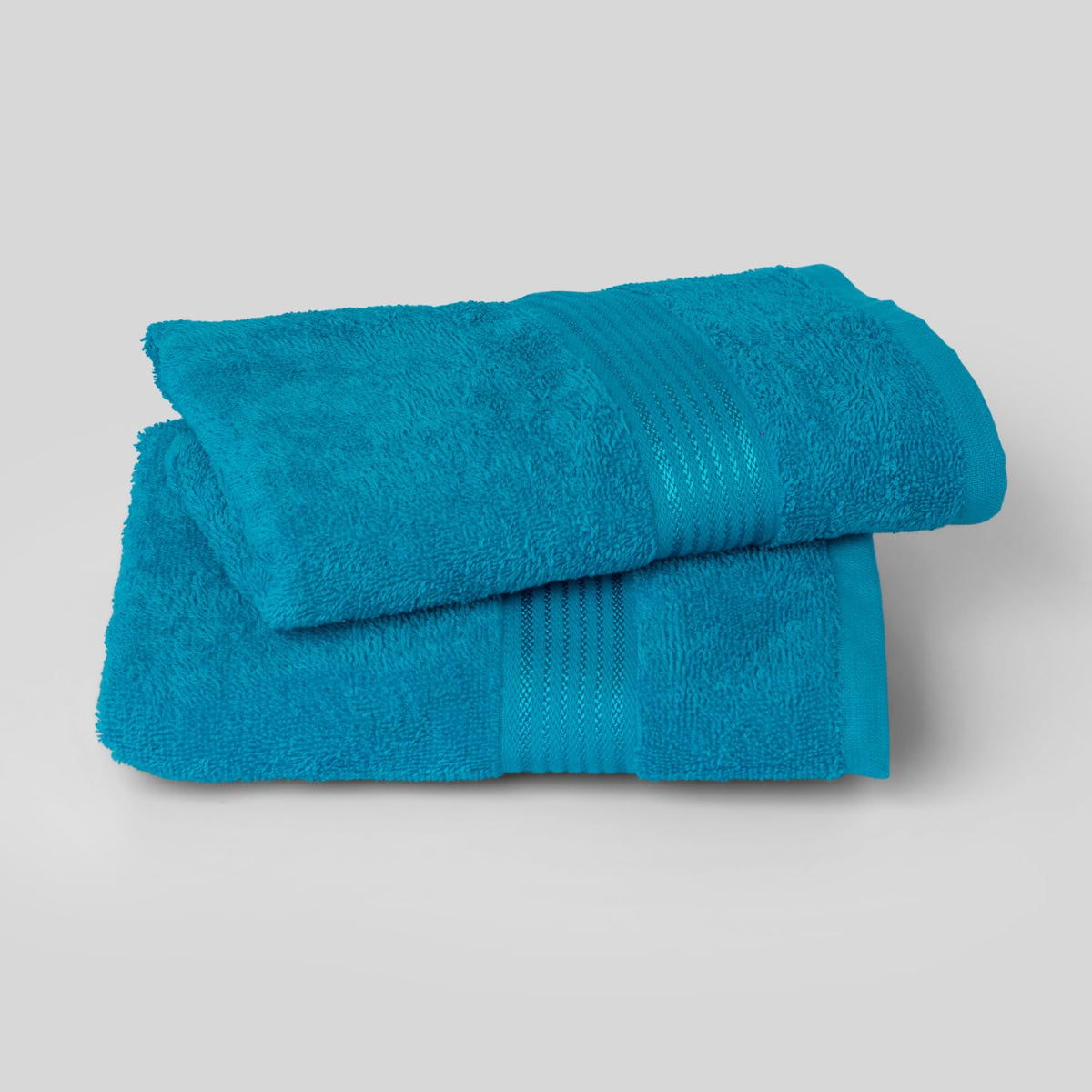 Kopa Quick Dry 100% Cotton Soft Terry Hand Towel 380 Gsm | Quick Dry 100% Cotton Super Absorbent, Lightweight (D'Ross) Hand Towel (Turq)- Pack Of 2