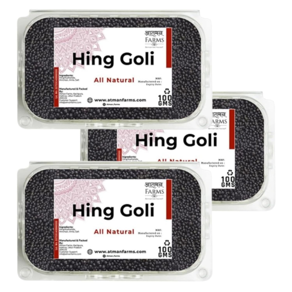 Atman Farm Hing Goli 300gm, (100gm *3) | Natural Digestive Goli Tasty Bites With Real Heeng | Box Pack