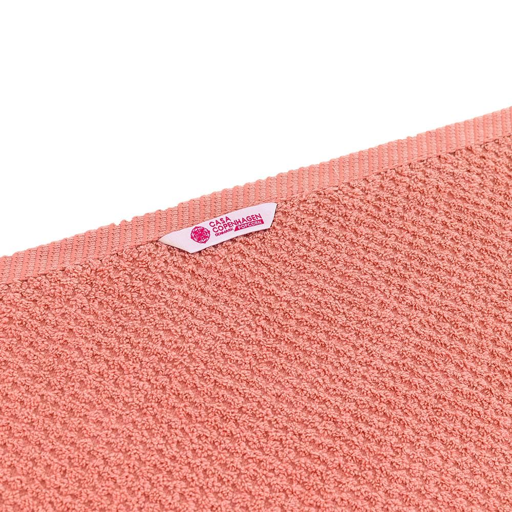 Casa Copenhagen Egyptian Cotton Waffle Large Size Bath Towel 500 Gsm (Malibu Peach)