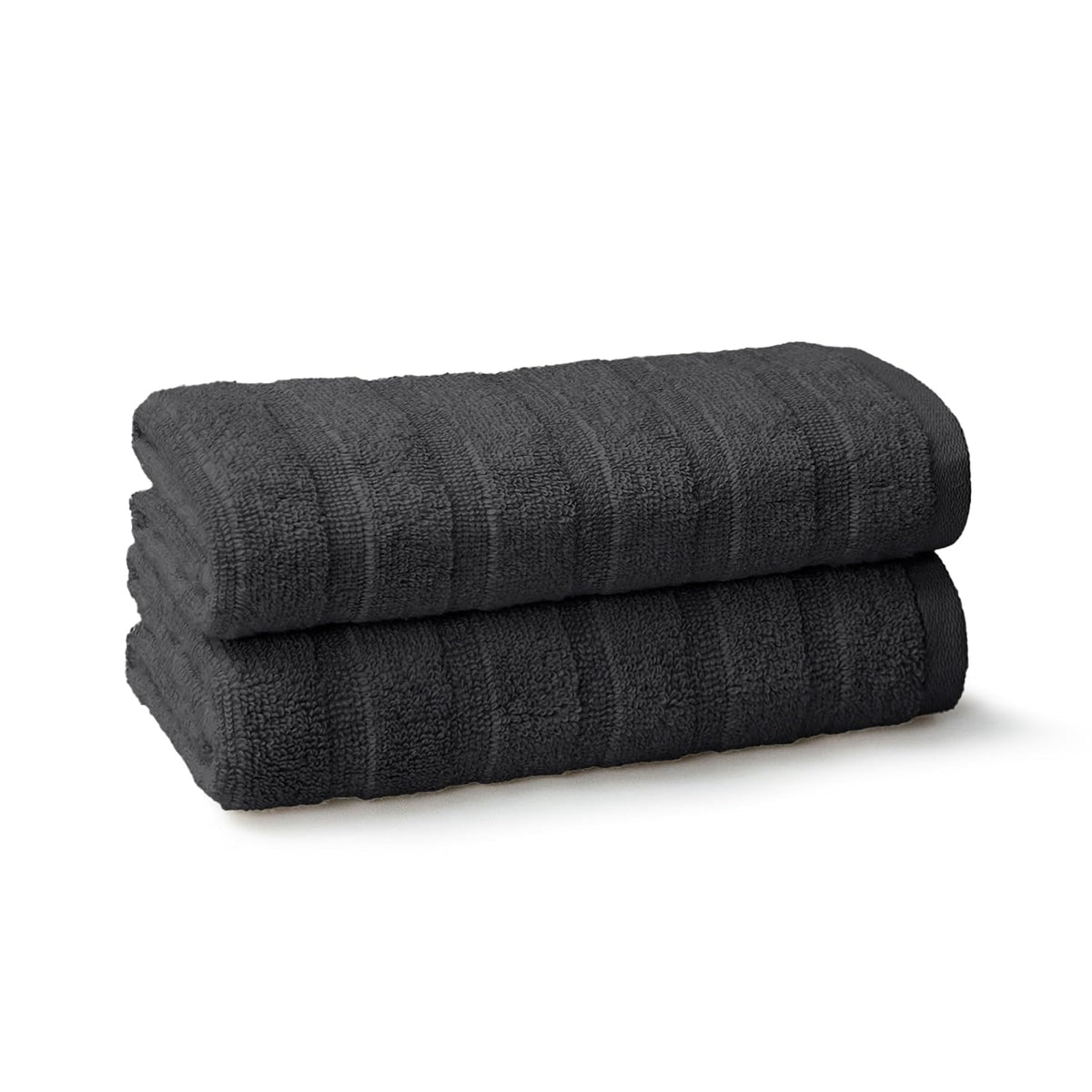 Mytrident Quick Dry 100% Cotton Hand Towel 400 Gsm (Black) - 2 Pcs