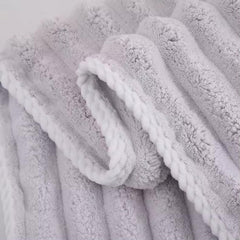 Linear Microfiber Bath Towel 300 Gsm | Large Size Bath Towel For Men & Women Lining Design (Grey)