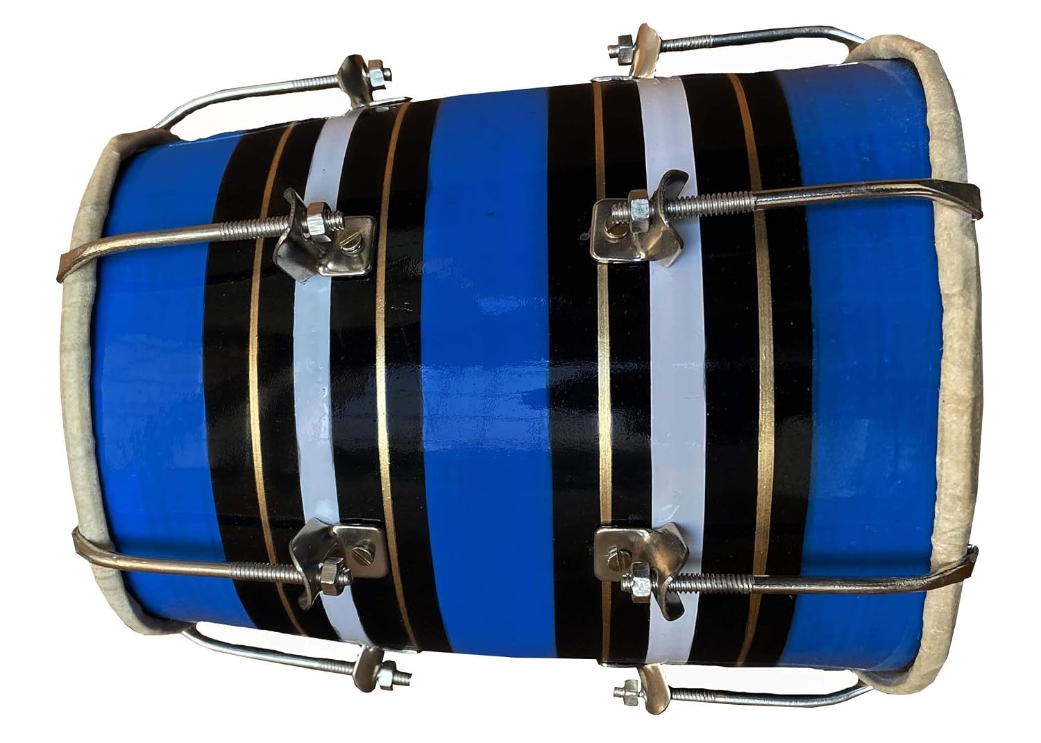 First 8'' Nut & Bold Baby Dholak With Khartal - Multicolor | Perfectly Symmetric Round Dholak - Dholak For Festival, Wedding, Satsang | Punjabi Dhol Drum, Housewarming Gifts