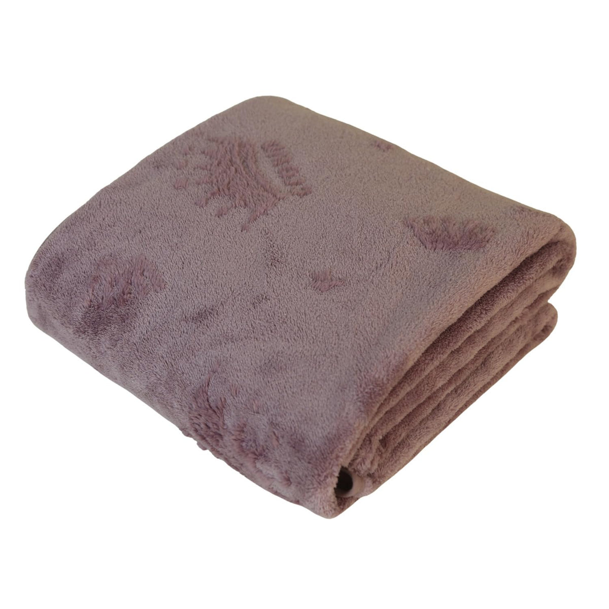 Hanker Embossed Microfiber Luxury Bath Towel 500 Gsm | Super Soft On Skin, Frizz Free Hair Post Wash (Purple Crown Pattern)
