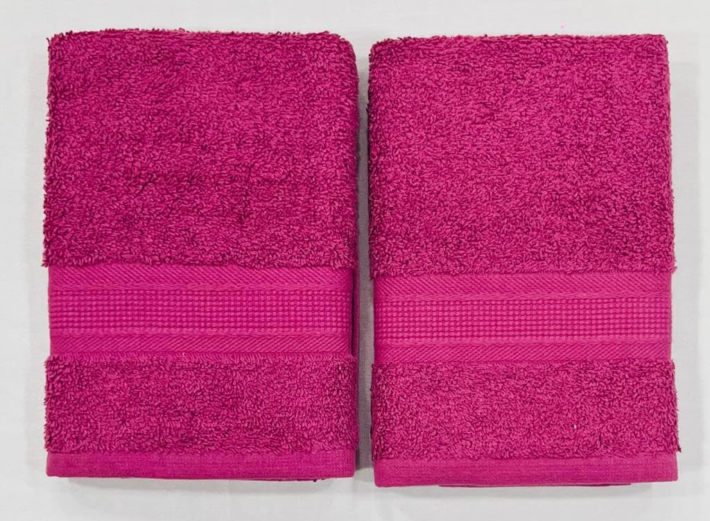 Bombay Dyeing Plain Santino 500 Gsm Cotton Hand Towel Set - Mahroon (2 Piece)
