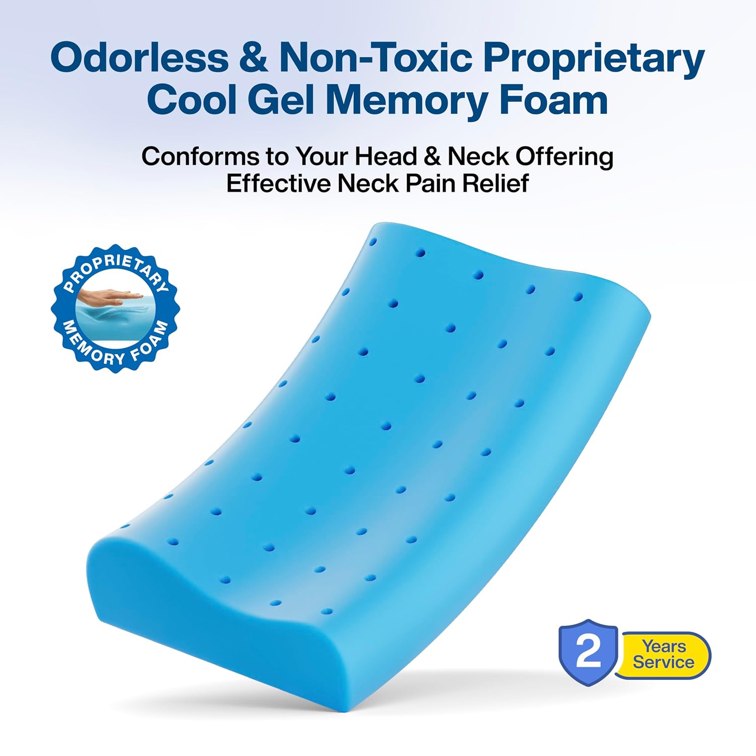 Cervical Pillow For Neck Pain, Cool Gel Memory Foam Pillow - 18 X 11 X 3.5 Inch | Orthopedic Neck Support Pillow For Sleeping, Neck & Shoulder Pain, Standard Size, Grey Velvet - Pack Of 1